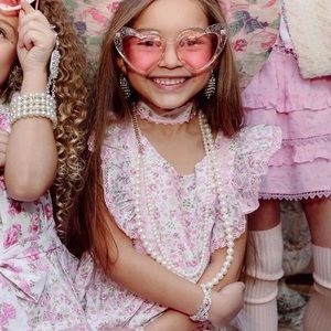 LoveShackFancy Floral Flutter Day Sleeve Dress Girls x American Girl Brand